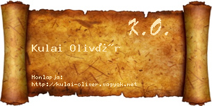 Kulai Olivér névjegykártya